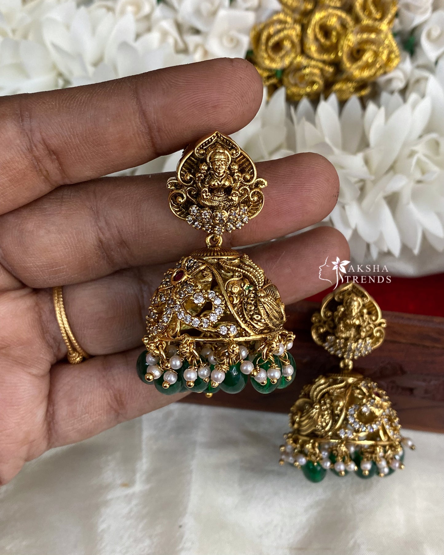 Bridal Nagas Jhumkas -Green Aksha Trends