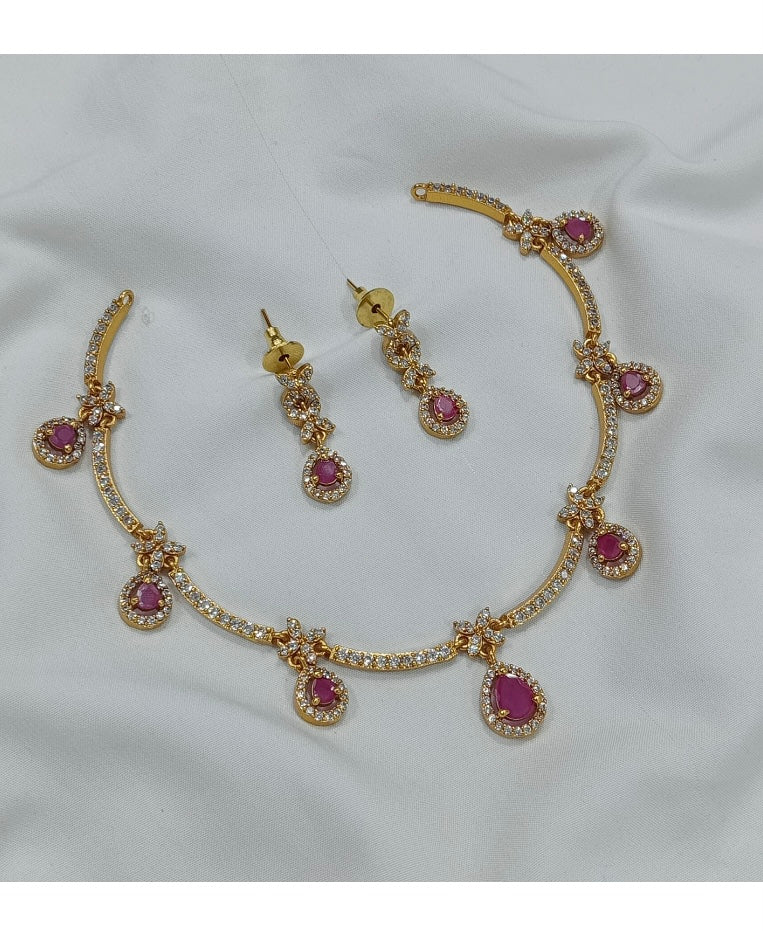 Reva diamond necklace -Ruby Aksha Trends