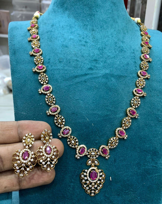 Floral diamond haram -Ruby Aksha Trends