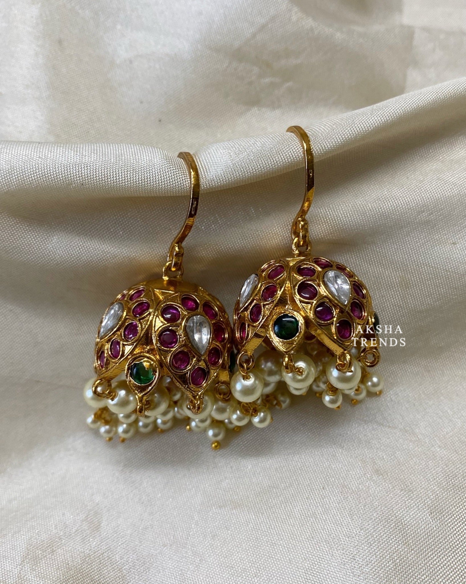 Real kemp hook jhumkas Aksha Trends