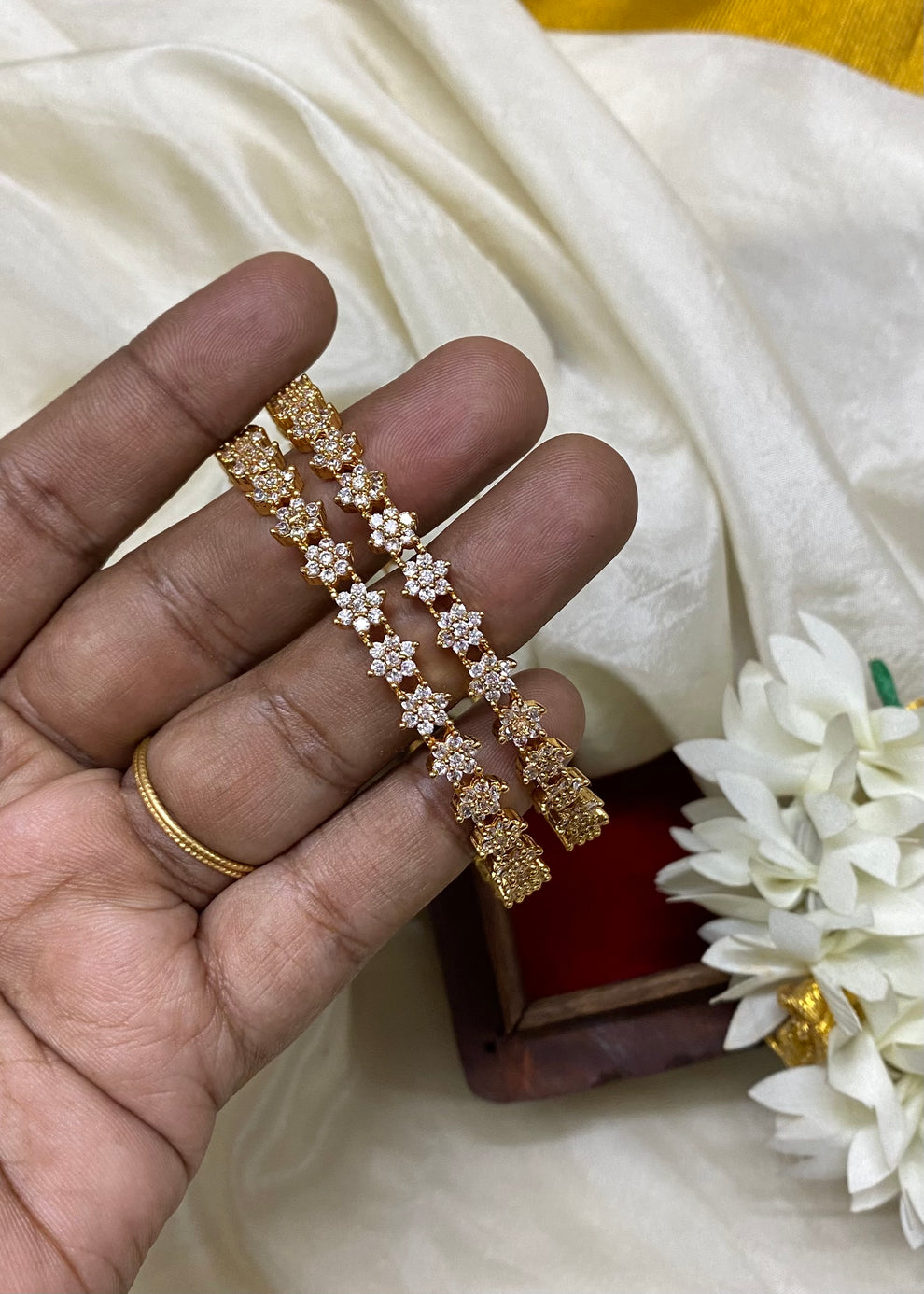Nakshatra diamond bangles (2pc) Aksha Trends 