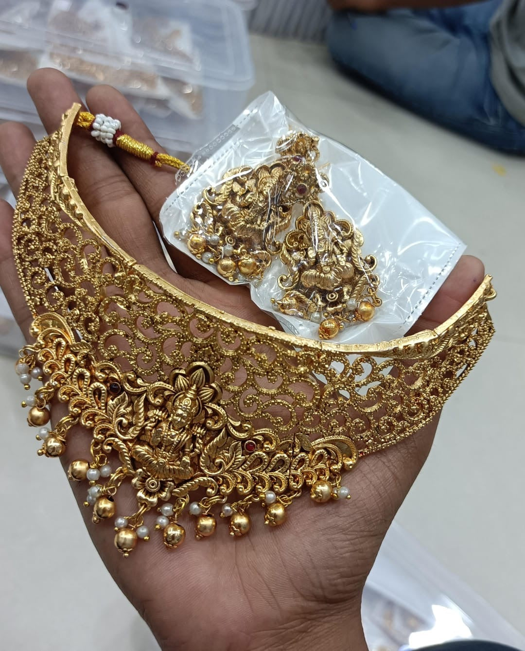 Golden Lakshmi choker Aksha Trends