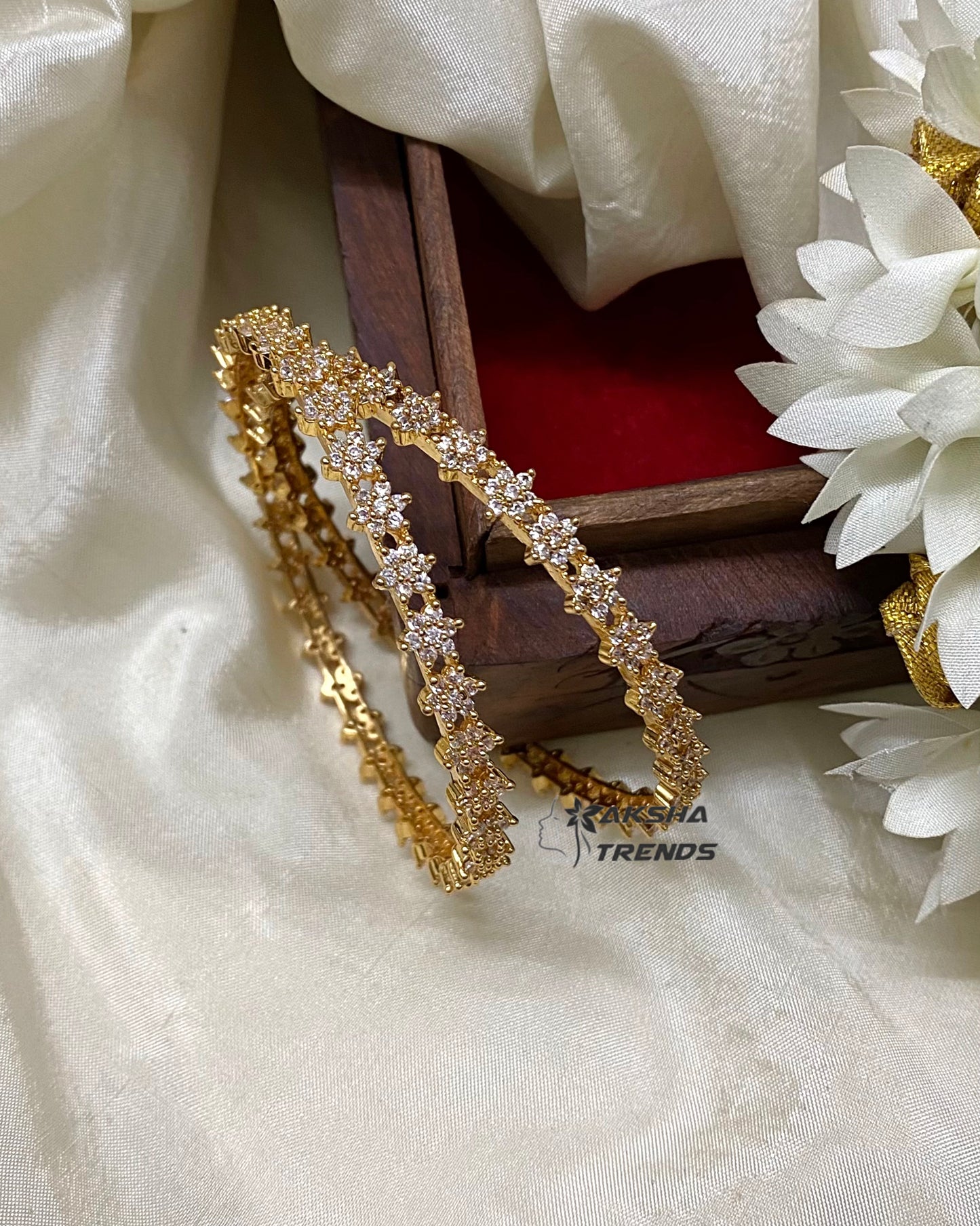 Nakshatra diamond bangles (2pc) Aksha Trends