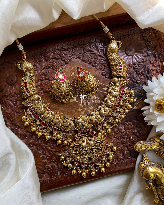 Mayuri Heavy bridal Necklace -Gold Aksha Trends