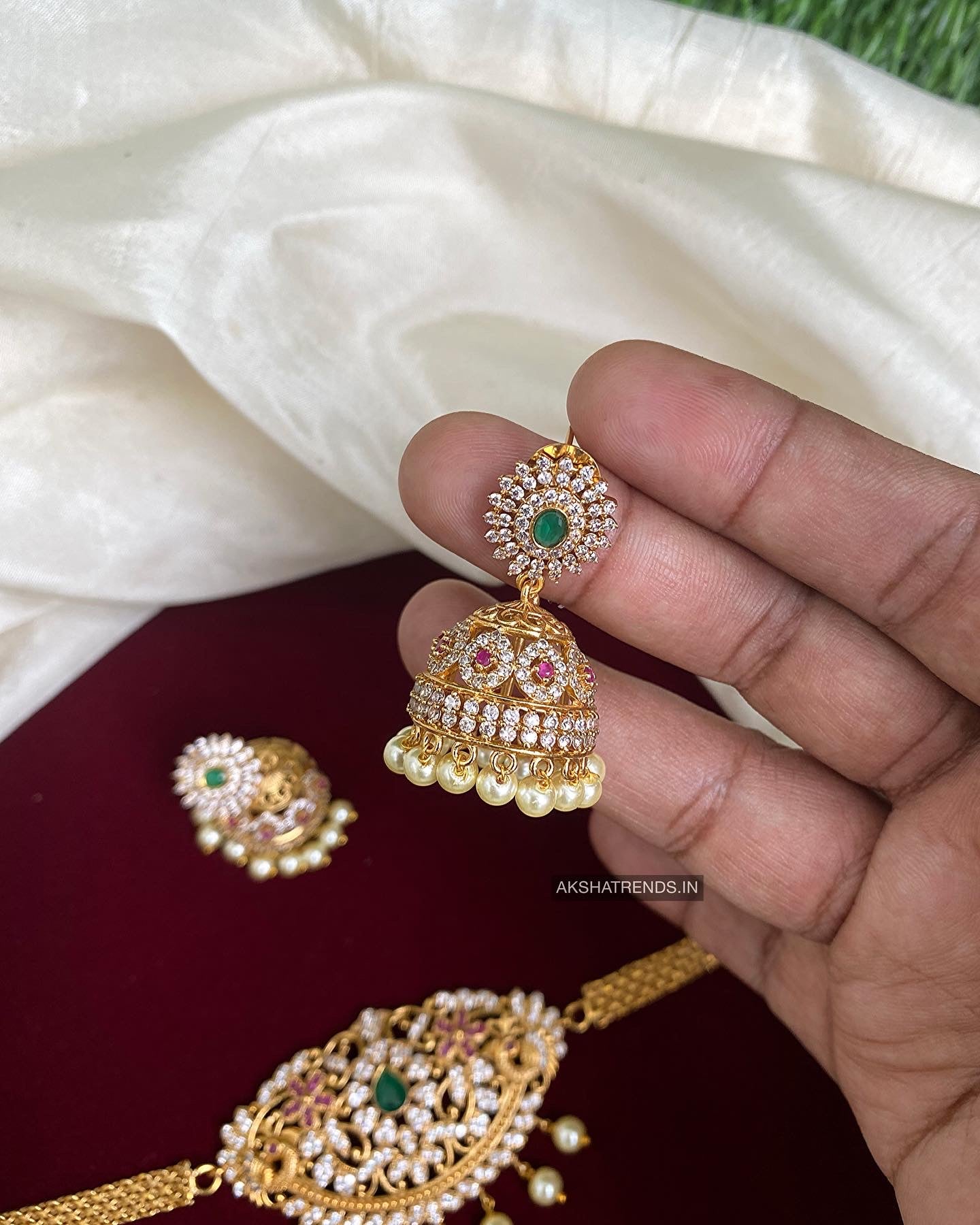 Premium diamond necklace Aksha Trends