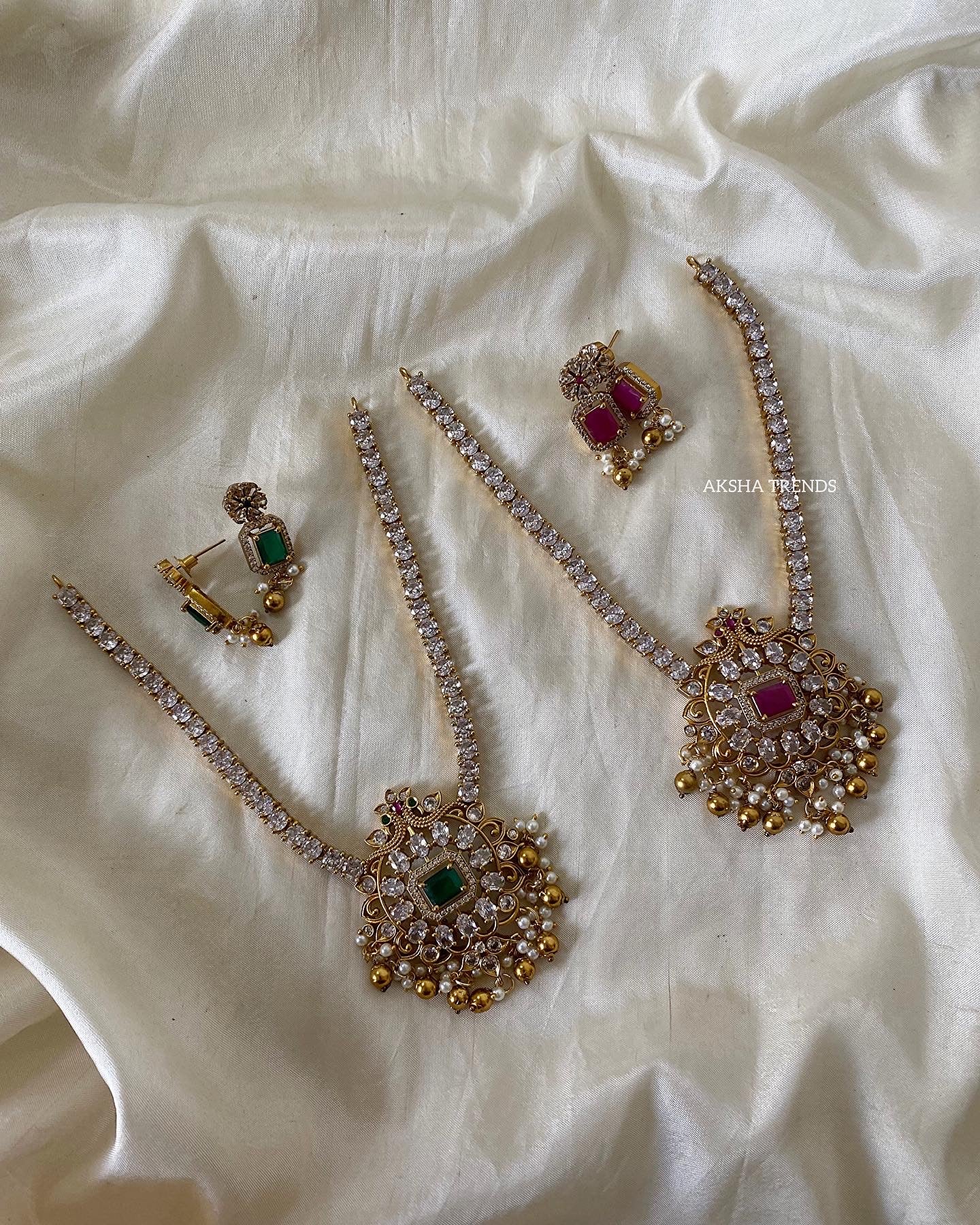 Gemzlane Fusion Victorian Kundan Diamond Necklace Set | Gemzlane
