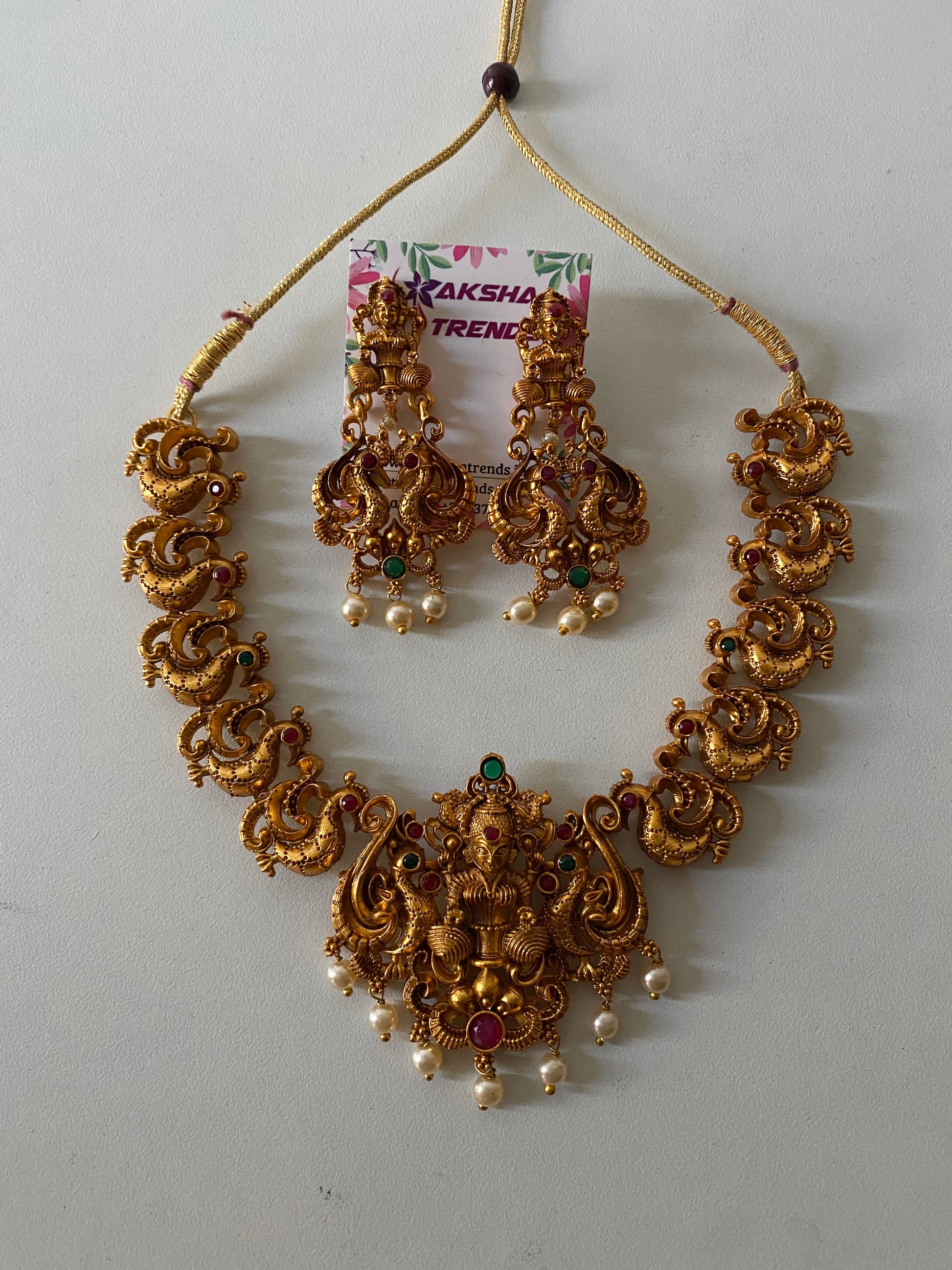 Nagasi Matt peacock necklace Aksha Trends