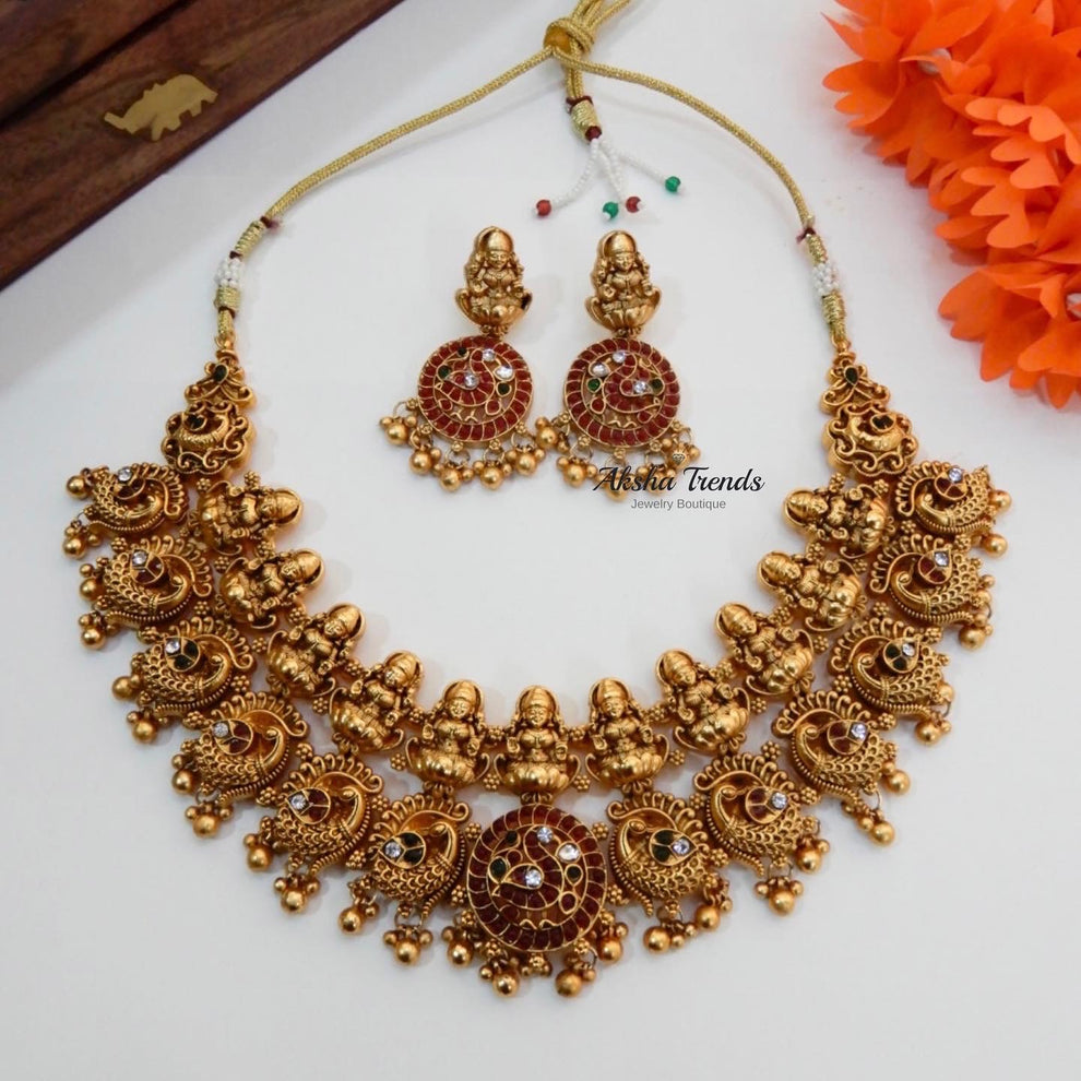 Bridal nagasi gold necklace Aksha Trends 