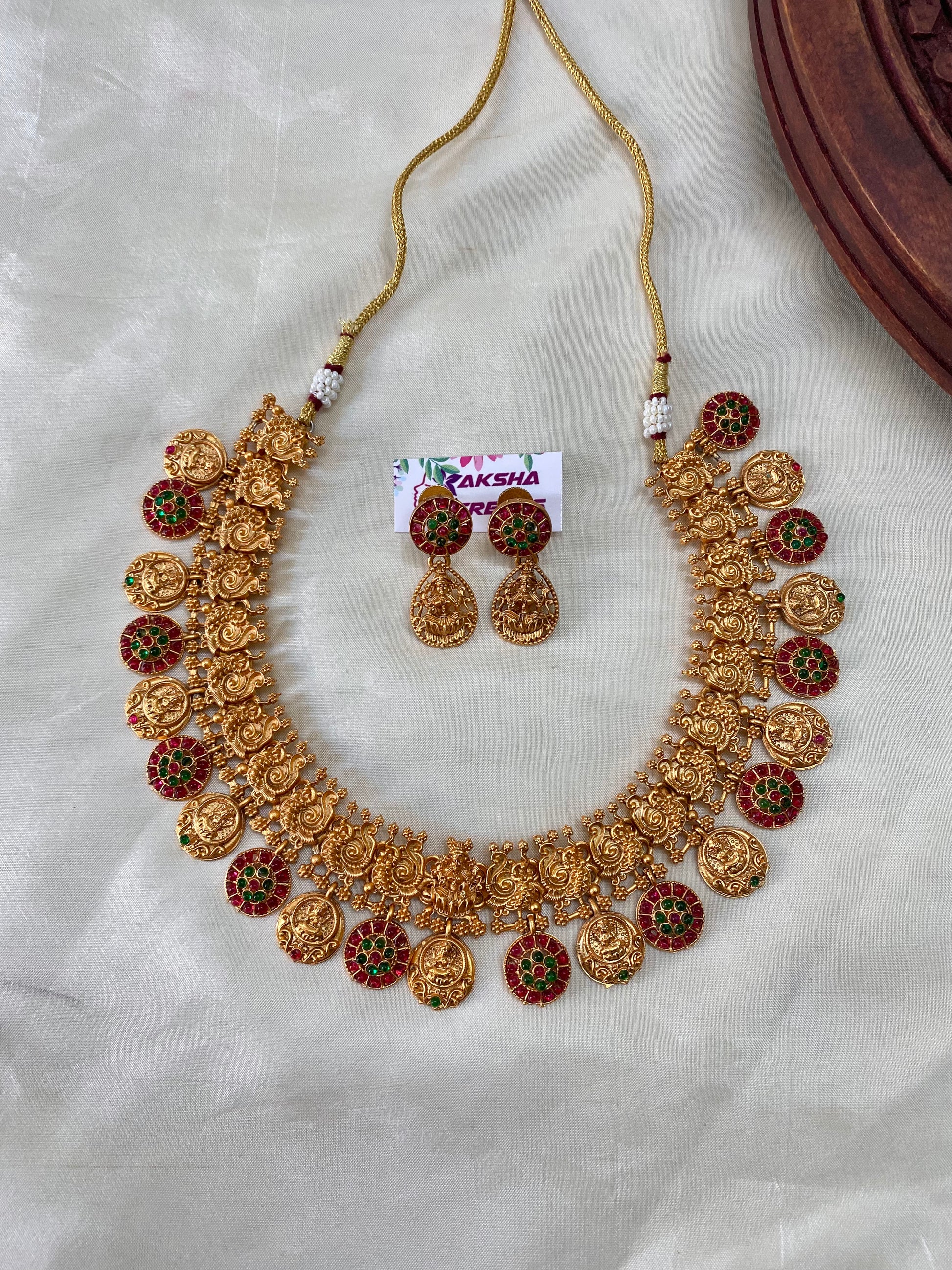 Peacock coin Matt necklace Aksha Trends