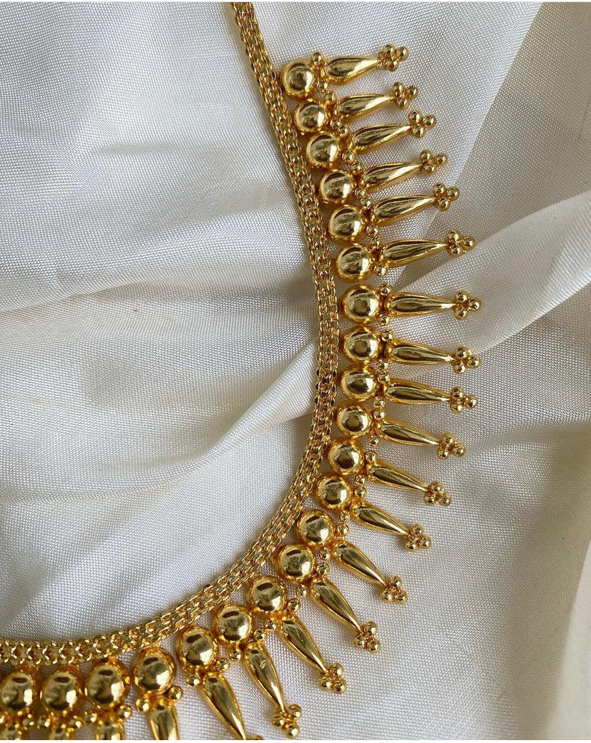 Kerala mullu golden necklace Aksha Trends 