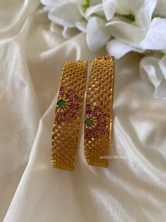 Golden AD bangles (2pc) Aksha Trends