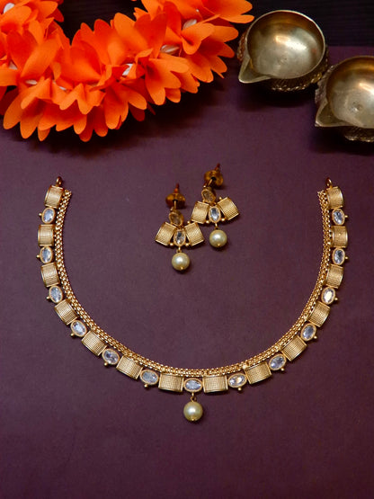 Goldplated AD necklace Aksha Trends