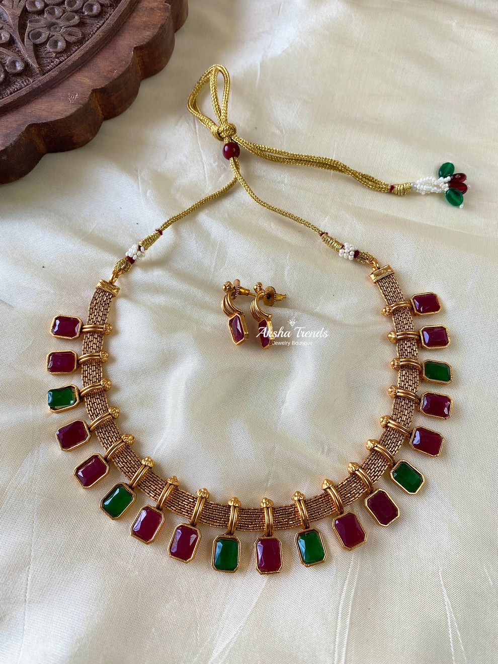 Gold Stone necklace Aksha Trends 