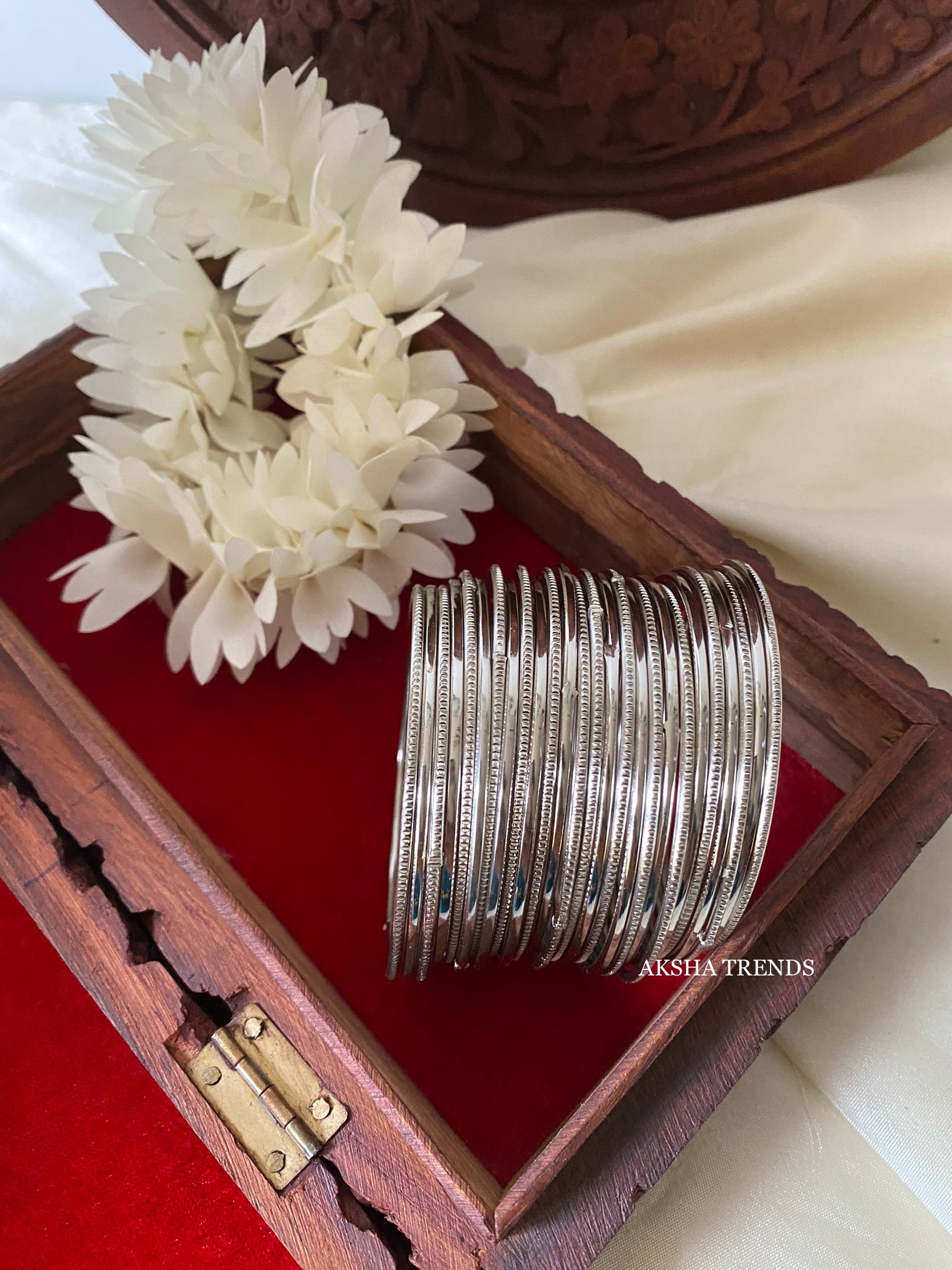 Silver fancy bangles Aksha Trends